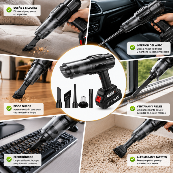 TURBO CLEAN PRO™ Aspiradora Potente Portátil Recargable