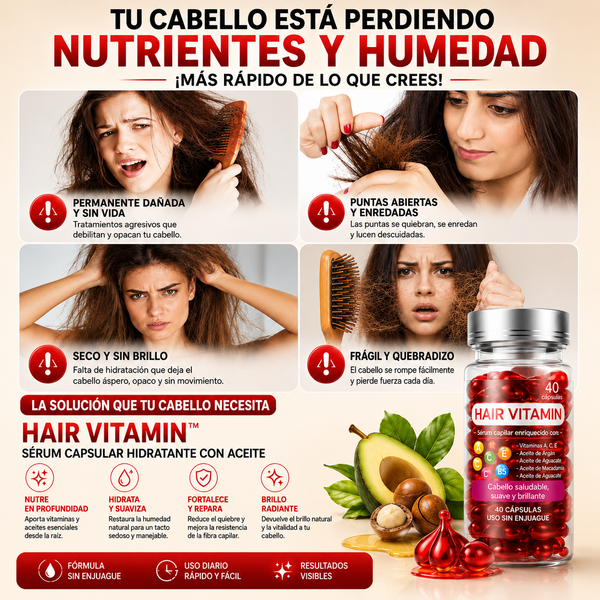 Hair Vitamin™ Sérum Capsular Hidratante Con Aceite