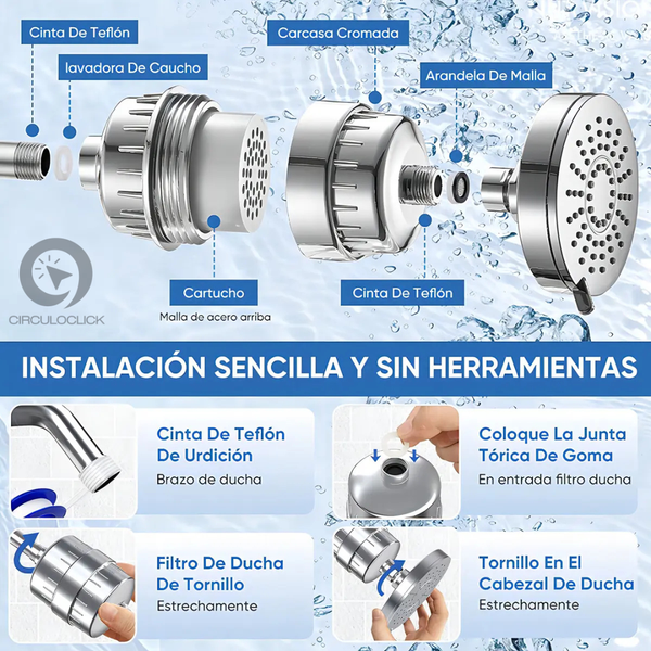 HYDRO PURE FILTER™ Filtro de Ducha Purificador Vital